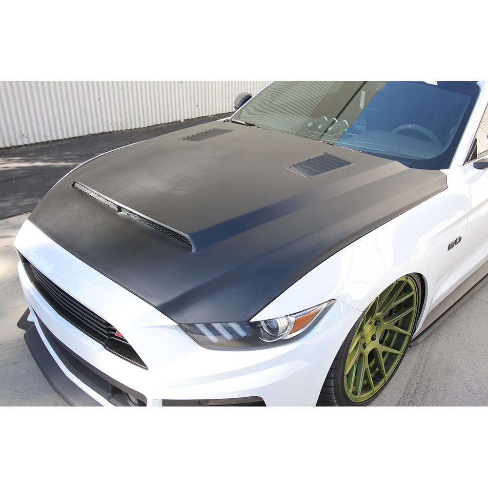 Anderson Composites 2015-2017 Ford Mustang (Excl. GT350/GT350R) Super Snake Style Hood Fiberglass