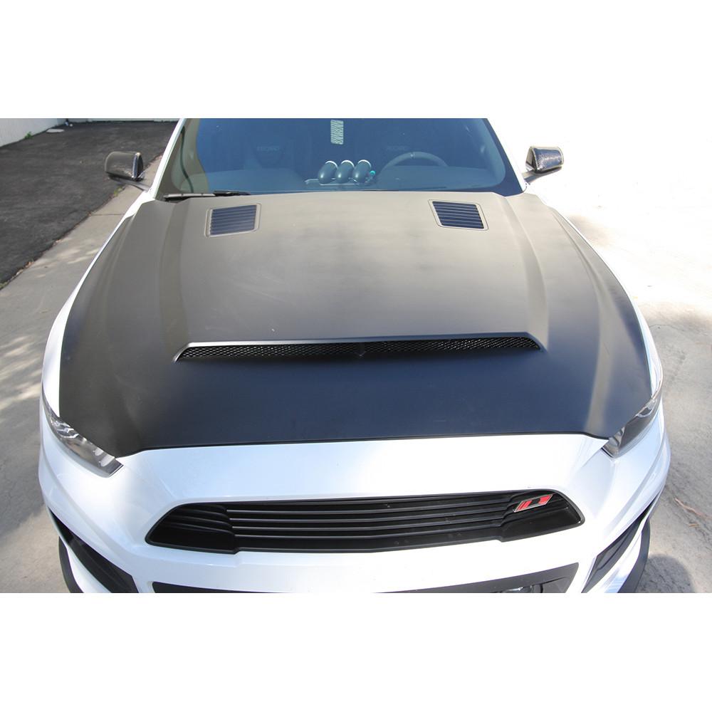 Anderson Composites 2015-2017 Ford Mustang (Excl. GT350/GT350R) Super Snake Style Hood Fiberglass - 0