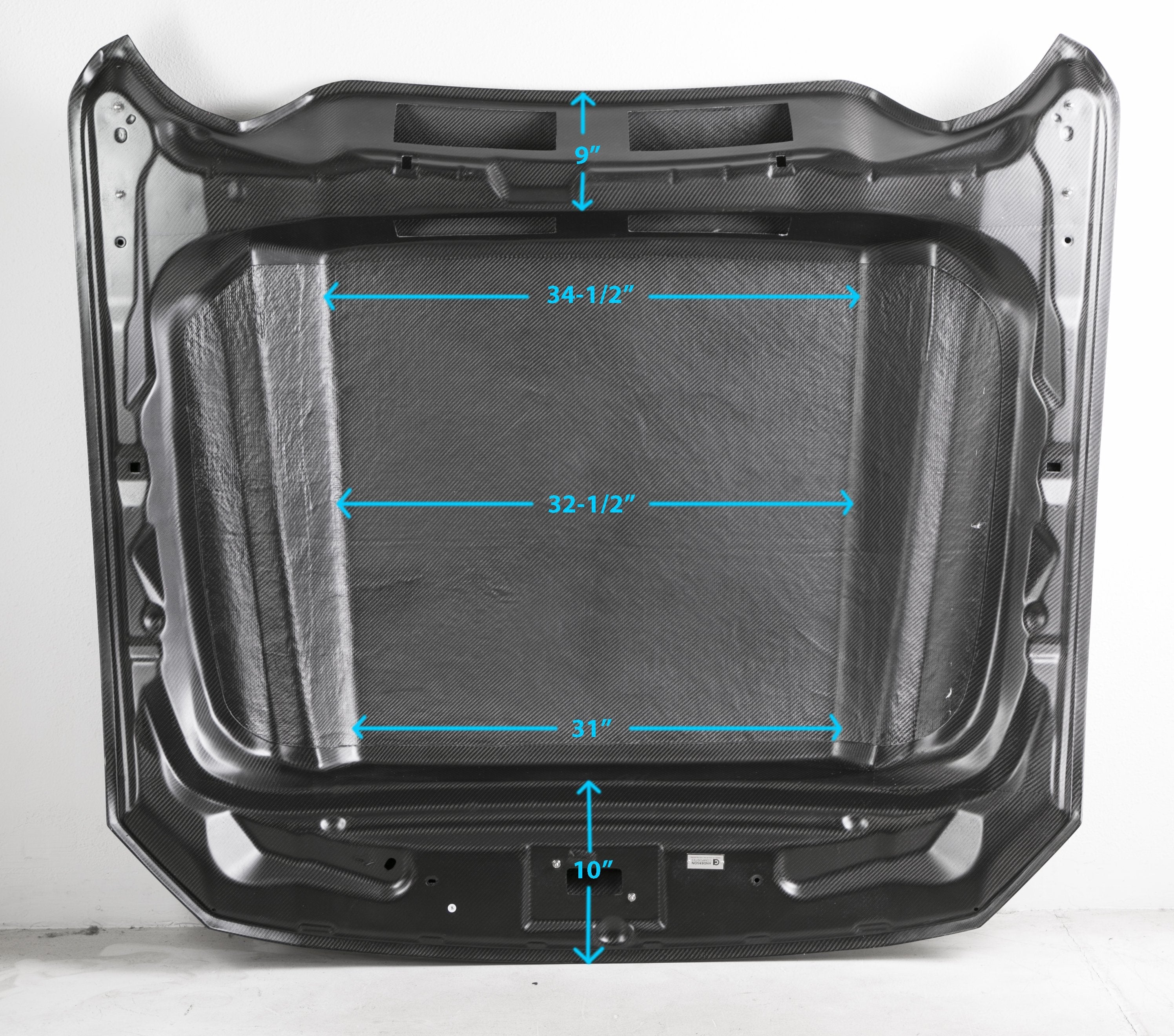 Anderson Composites 2018 Ford Mustang Double Sided Type-CJ 4in Carbon Fiber Cowl Hood