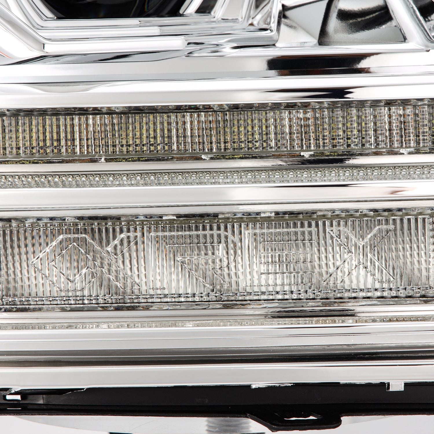 AlphaRex 09-18 Dodge Ram 2500 LUXX LED Proj Headlights Plank Style Chrm w/Activ Light/Seq Signal/DRL