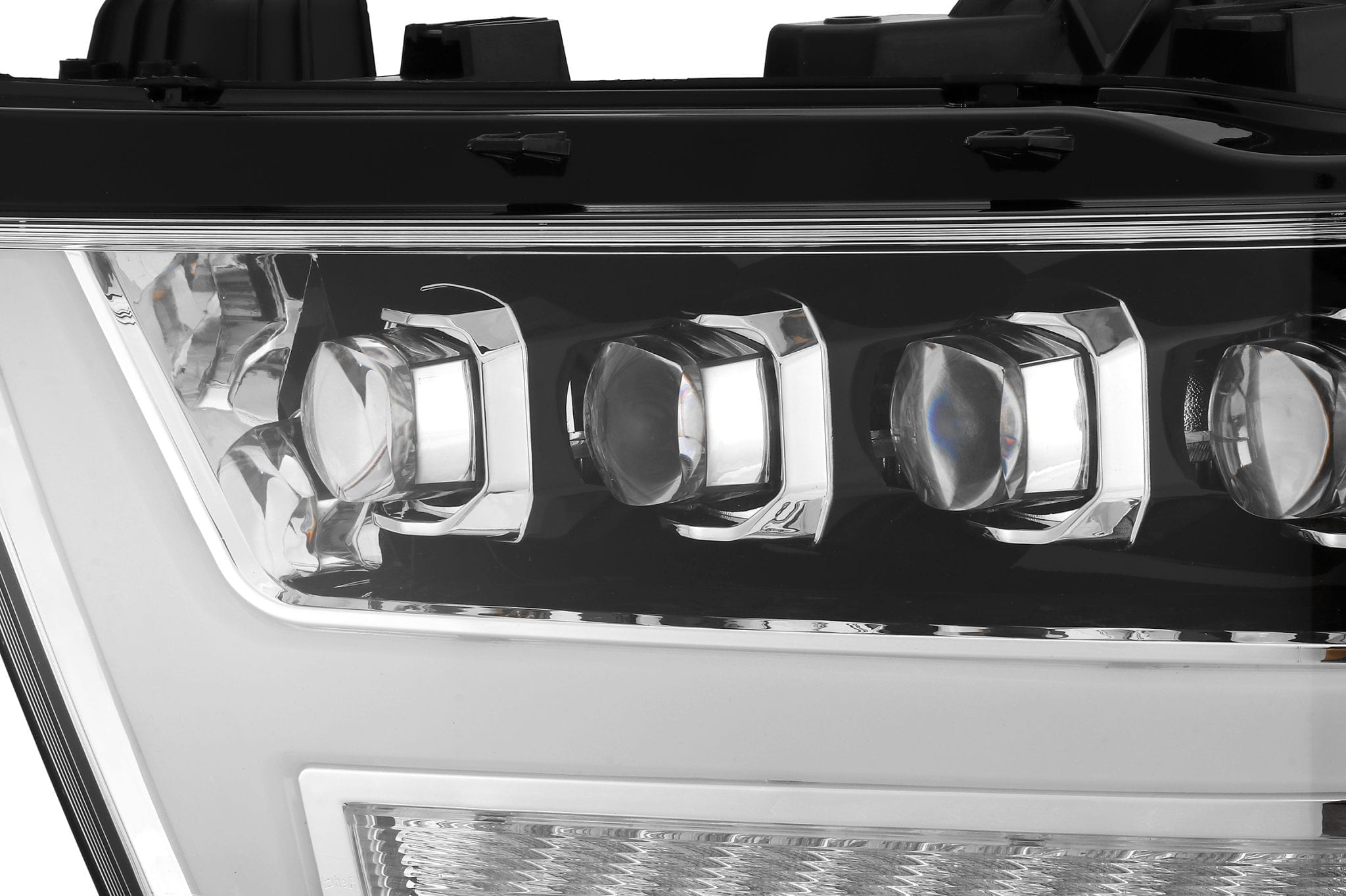 AlphaRex 19-20 Ram 1500HD NOVA LED Proj Headlights Plank Style Chrome w/Activ Light/Seq Signal/DRL - 0