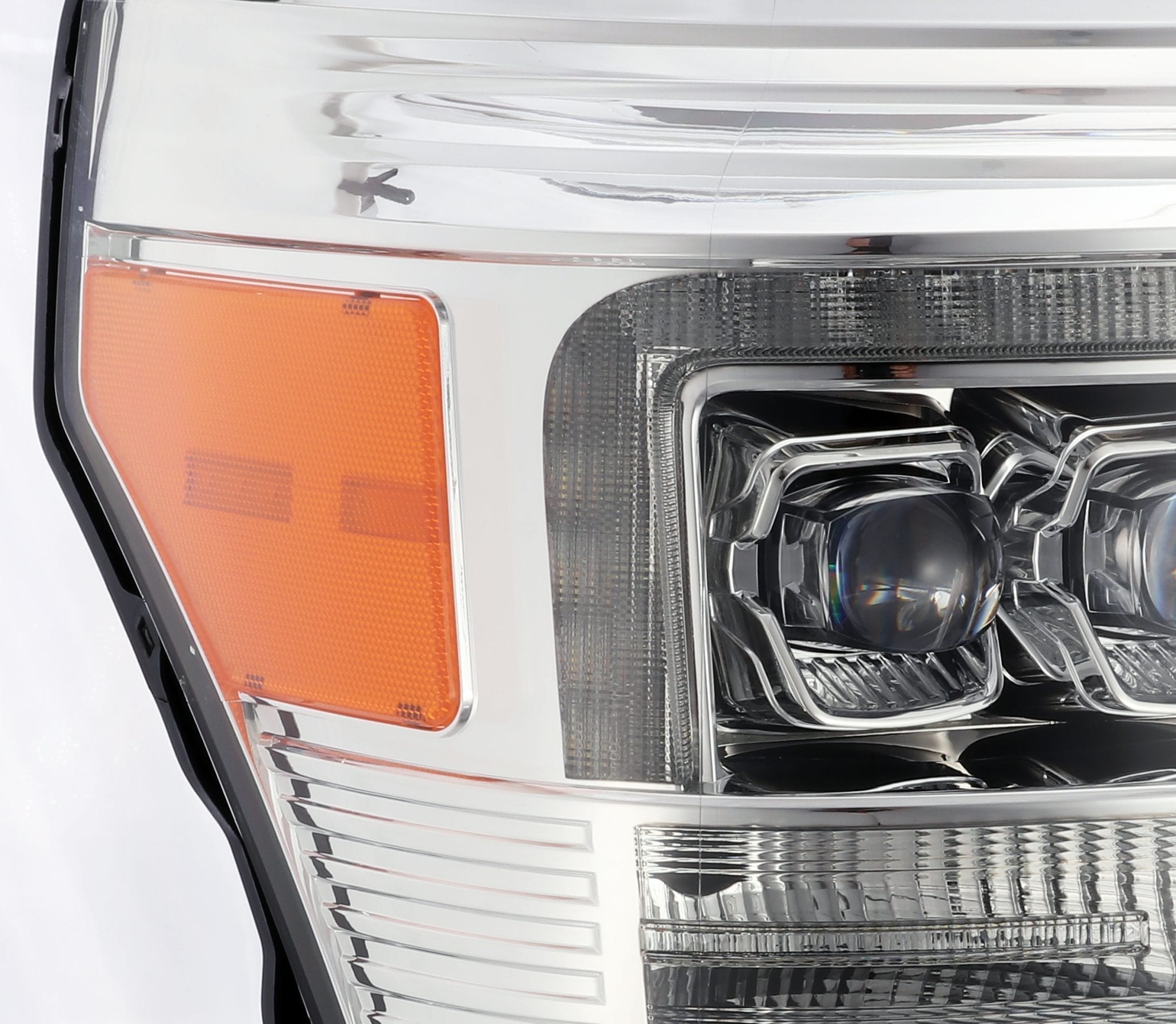 AlphaRex 11-16 Ford F-350 SD NOVA LED Proj Headlights Plank Style Chrm w/Activ Light/Seq Signal