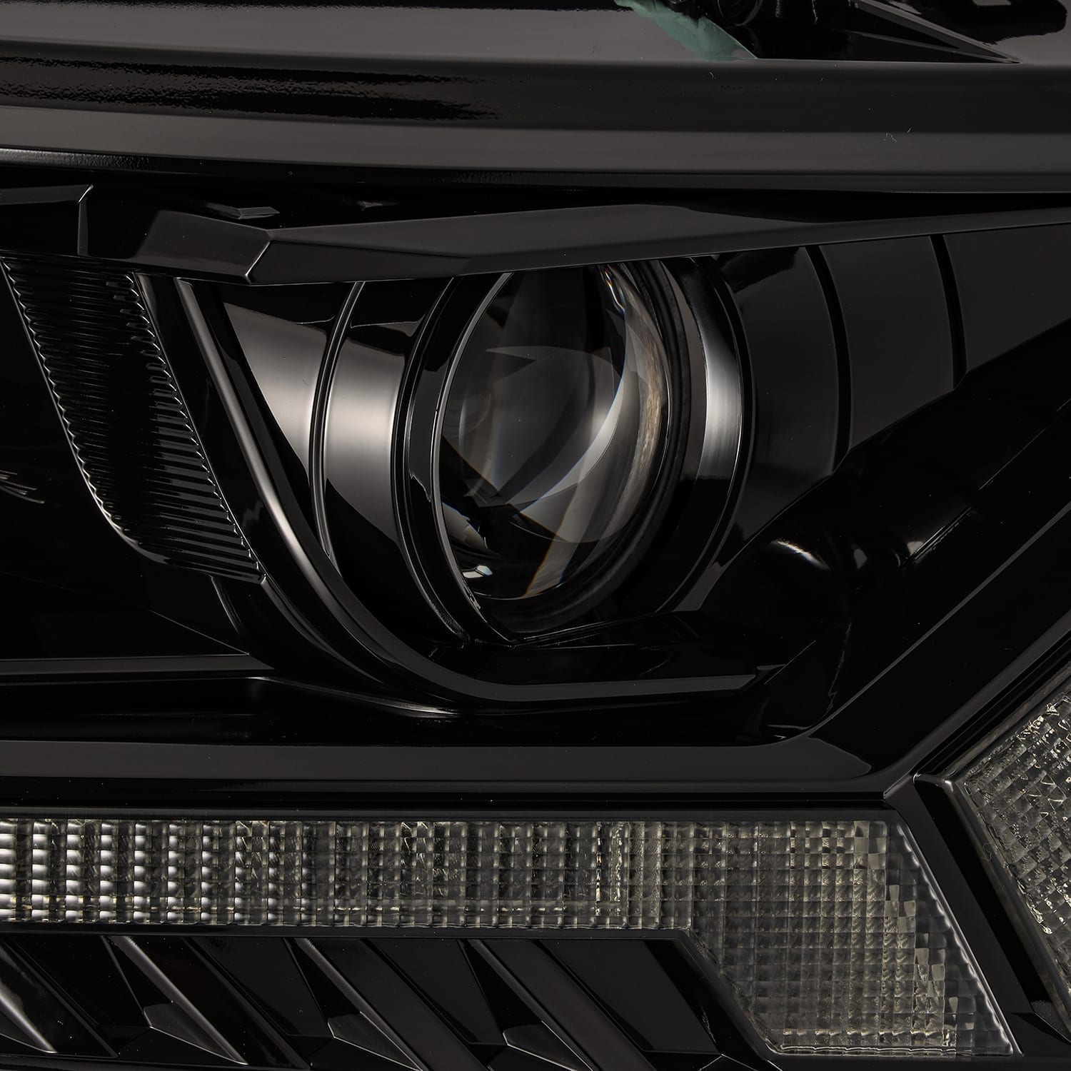 AlphaRex 2019+ Ford Ranger PRO-Series Proj Headlights Plank Style Alpha Black w/Seq Signal/DRL - 0