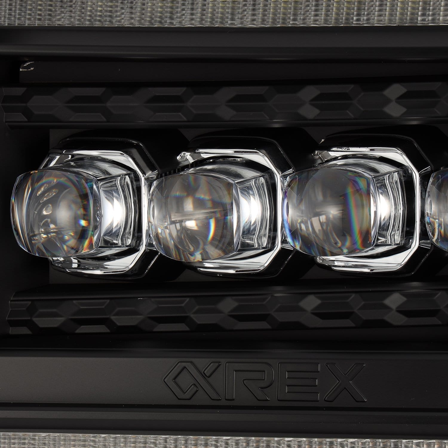 AlphaRex 14-18 GMC Sierra NOVA LED Proj Headlights Plank Style Black w/Activ Light/Seq Signal/DRL