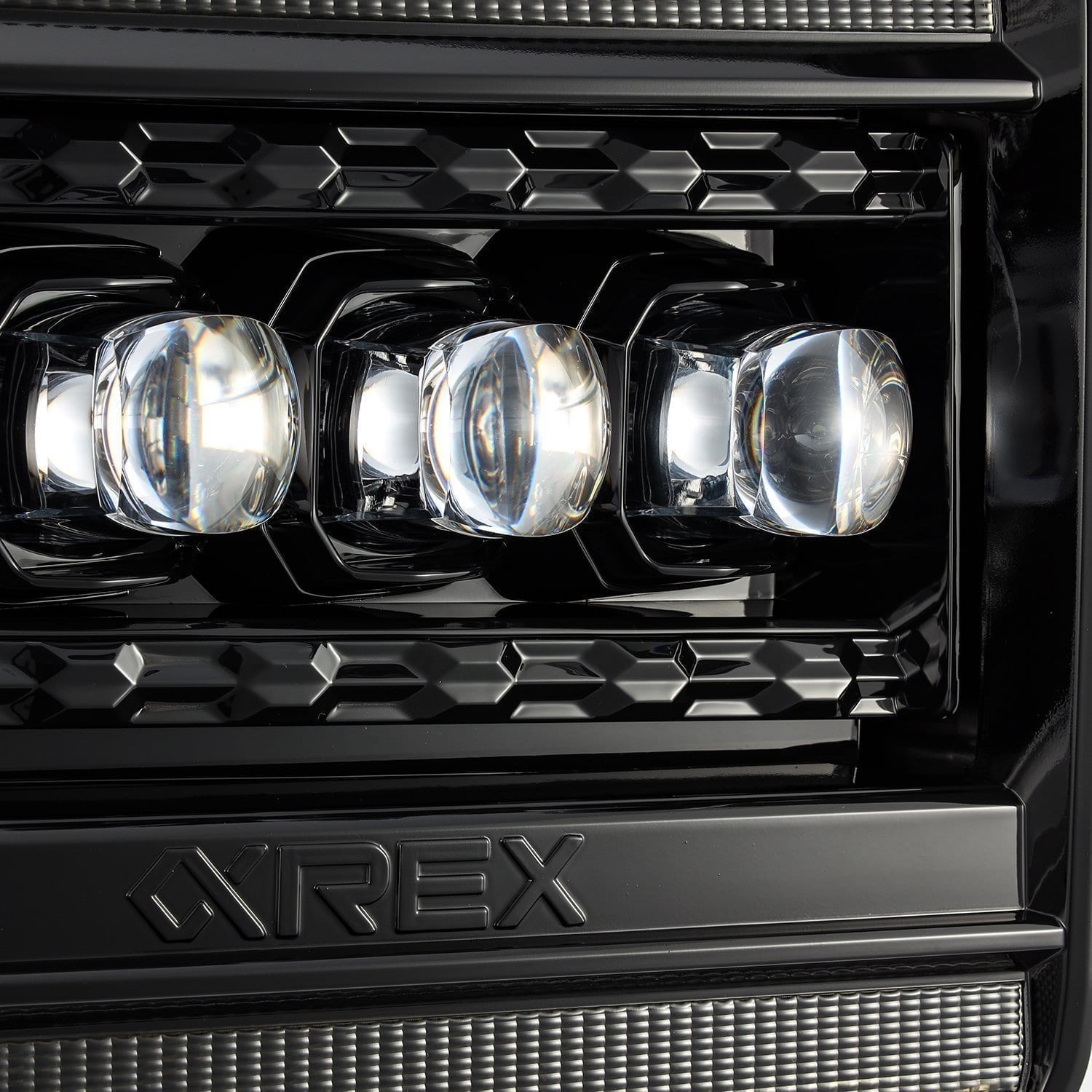 AlphaRex 14-18 GMC Sierra NOVA LED Proj Headlights Plnk Style Alpha Blk w/Activ Light/Seq Signal/DRL