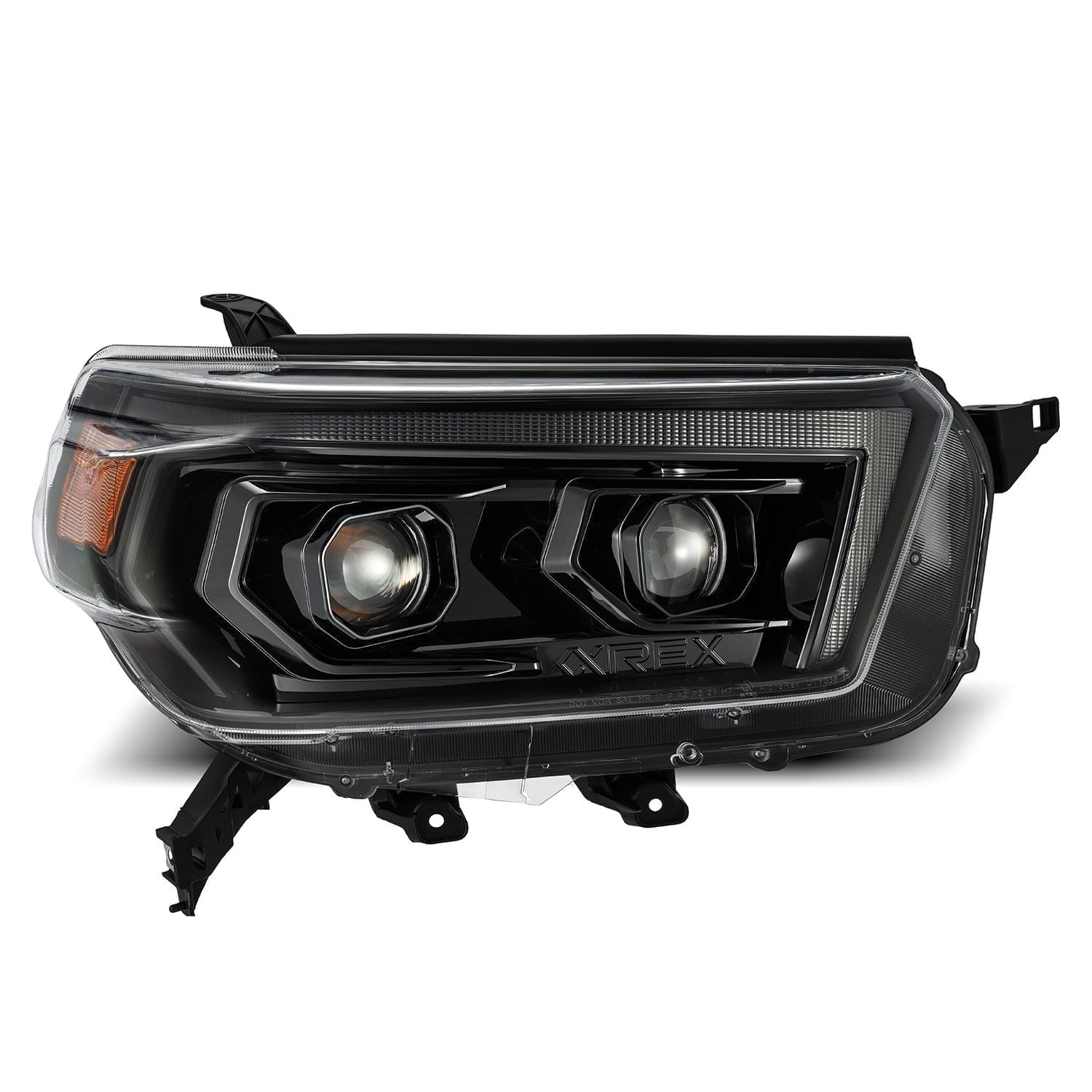 AlphaRex 10-13 Toyota 4Runner PRO-Series Proj Headlights Plank Style Alpha Blk w/Seq Signal/DRL - 0