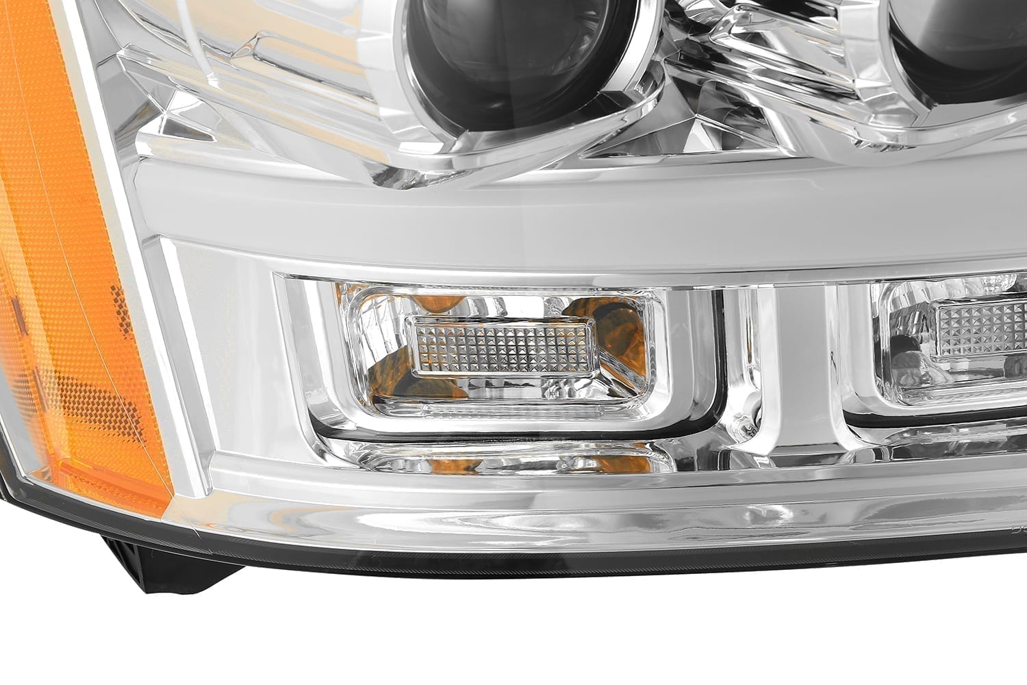 AlphaRex 07-14 Chevy Tahoe PRO-Series Projector Headlights Plank Style Chrome w/Activation Light