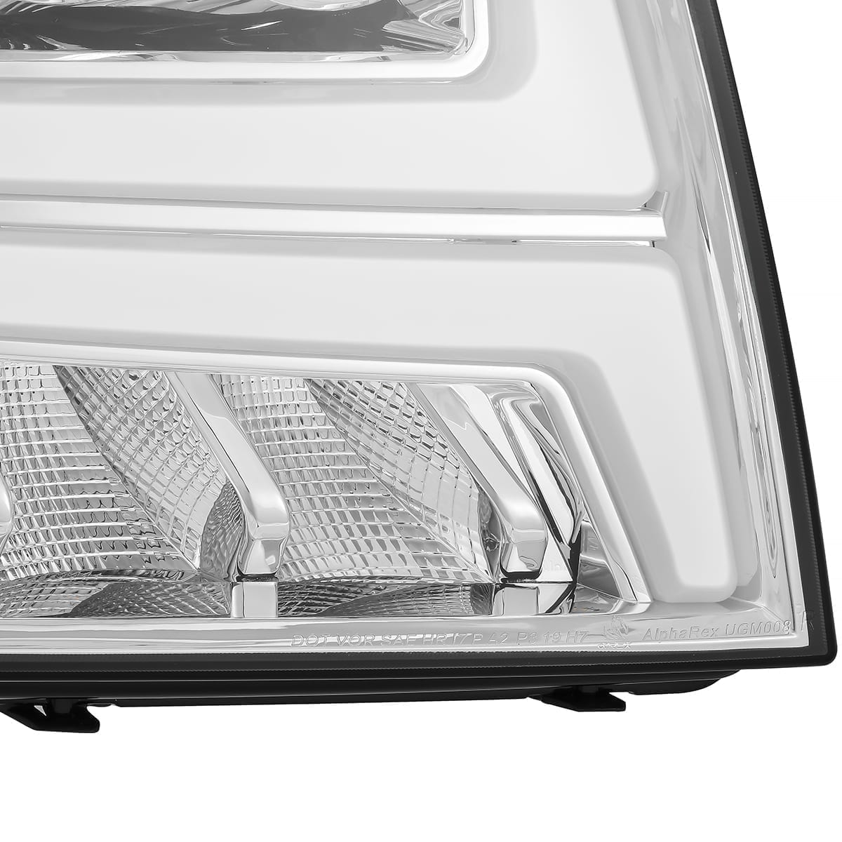 AlphaRex 07-13 Chevy Avalanche NOVA LED Proj Headlights Plank Style Design Chrome w/Activ Light/DRL