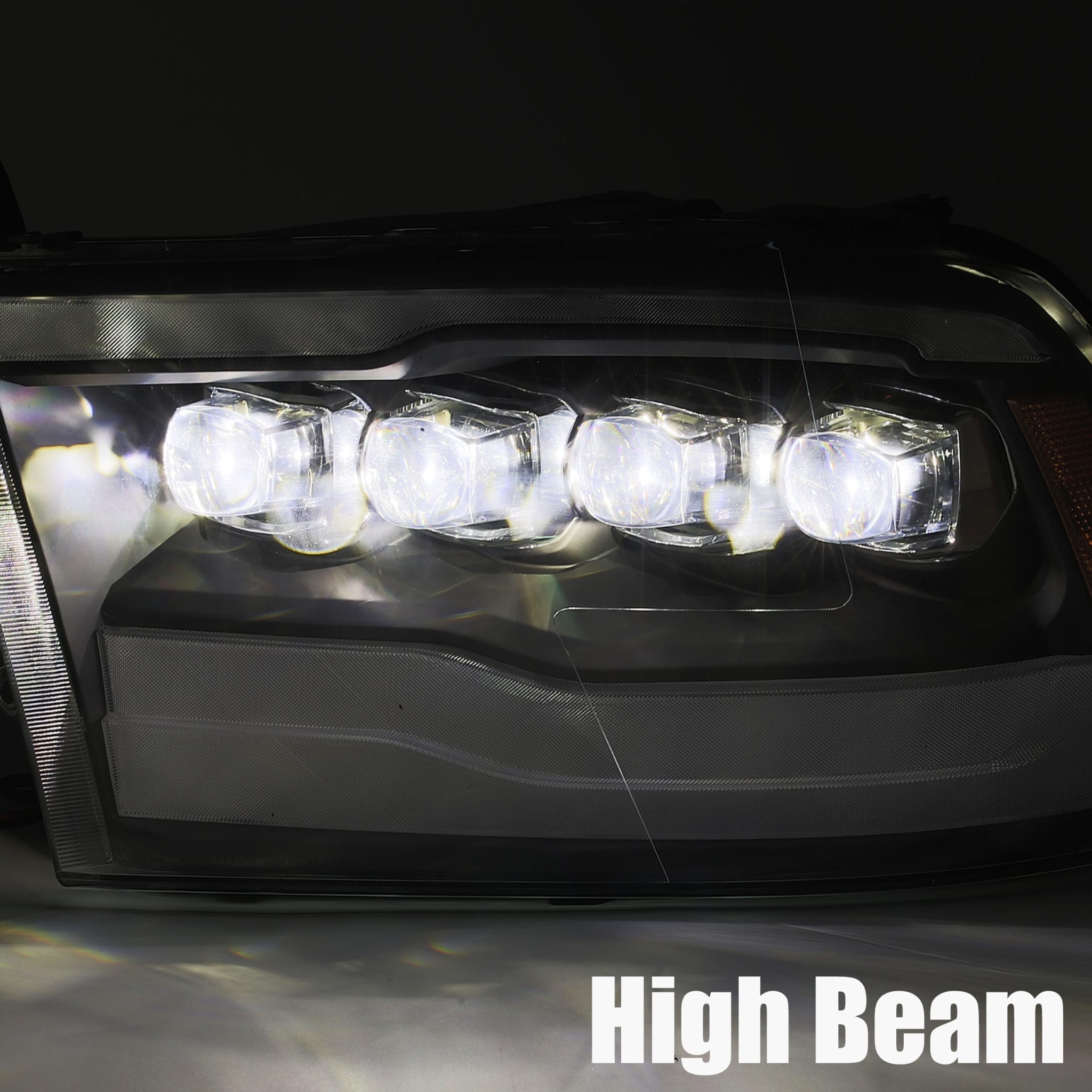 AlphaRex 09-18 Dodge Ram 1500HD NOVA LED Projector Headlights Plank Style Design Alpha Black w/DRL