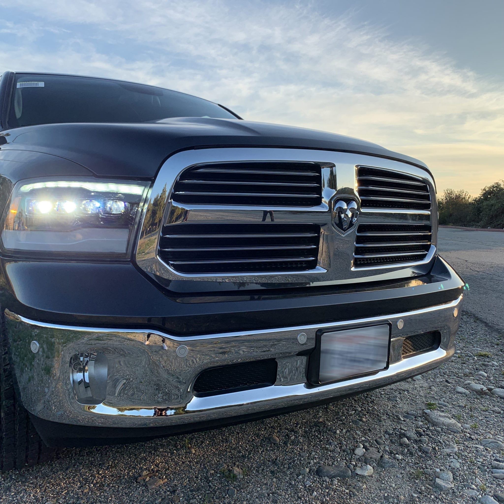 AlphaRex 09-18 Dodge Ram 1500HD NOVA LED Projector Headlights Plank Style Design Alpha Black w/DRL - 0