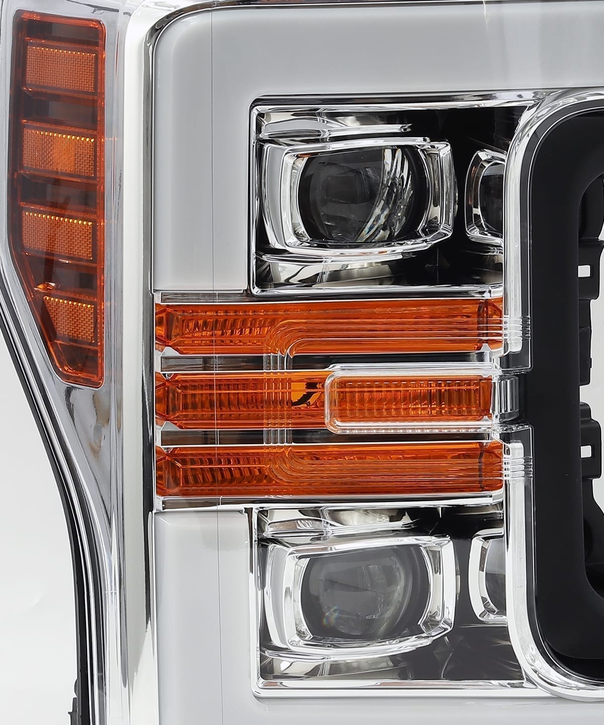 AlphaRex 17-19 Ford F-250 SD PRO-Series Proj Headlights Plank Style Chrome w/Activ Light/Seq Signal - 0