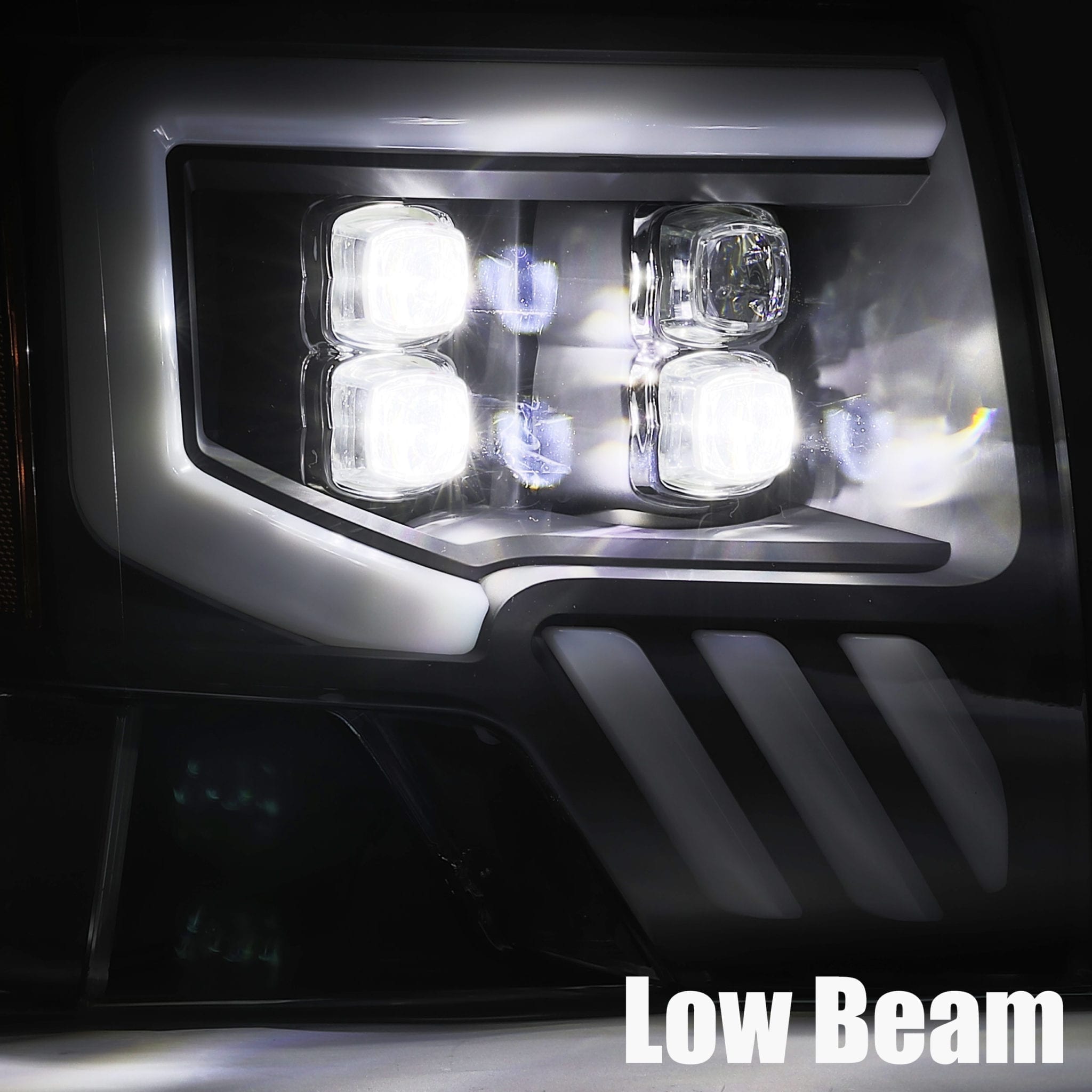 AlphaRex 09-14 Ford F-150 NOVA LED Proj Headlights Plank Style Matte Black w/Activ Light/Seq Signal