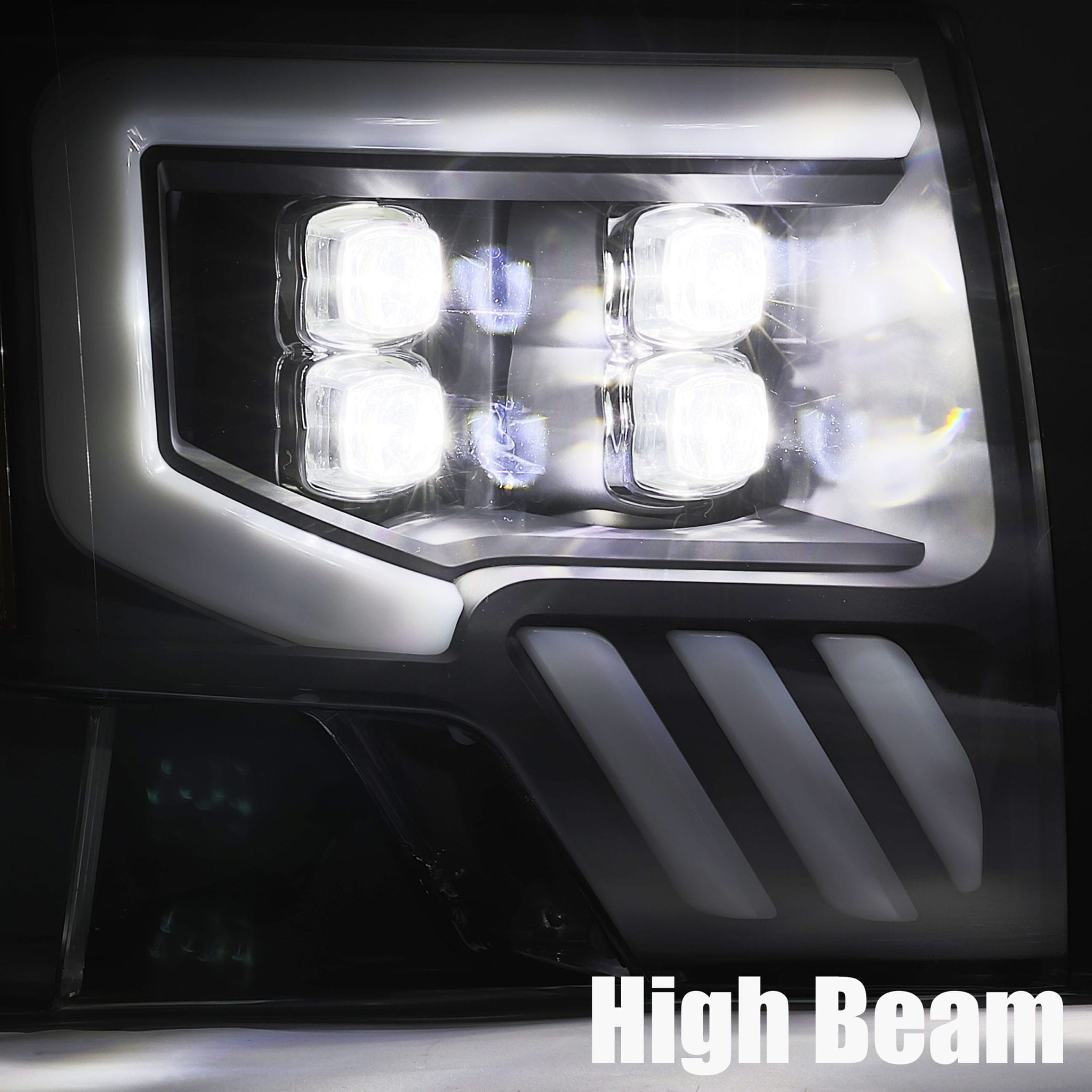 AlphaRex 09-14 Ford F-150 NOVA LED Proj Headlights Plank Style Matte Black w/Activ Light/Seq Signal