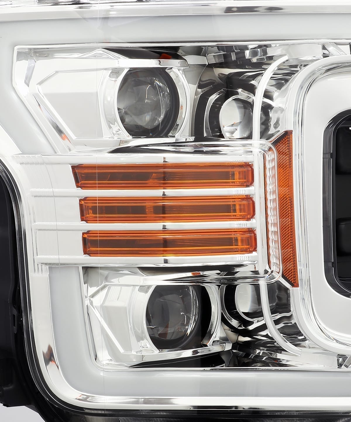 AlphaRex 18-19 Ford F-150 PRO-Series Projector Headlights Plank Style Chrm w/Activ Light/Seq Signal - 0