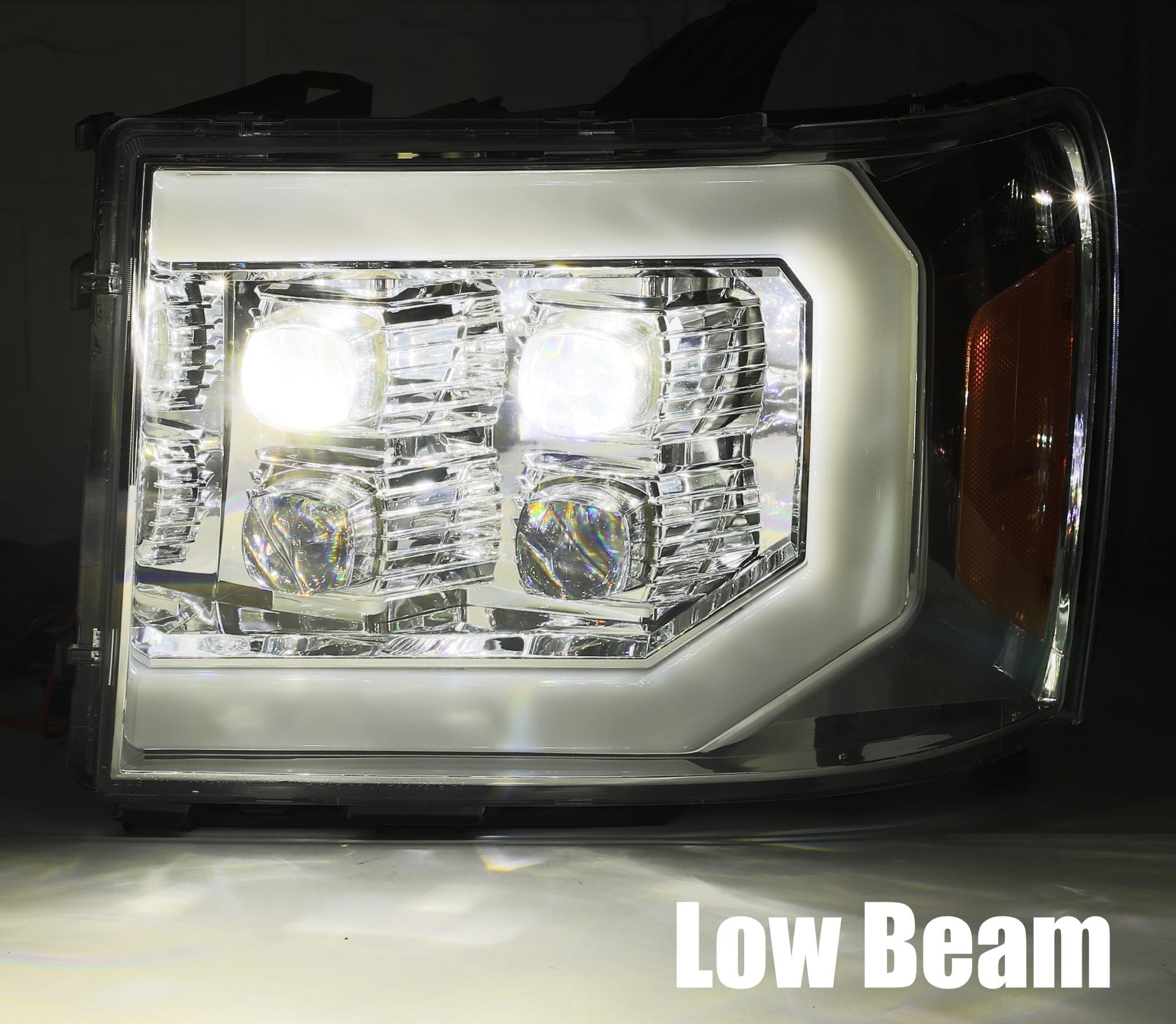 AlphaRex 07-14 GMC 2500HD NOVA LED Proj Headlight Plank Style Matte Blk w/Activ Light/Seq Signal/DRL