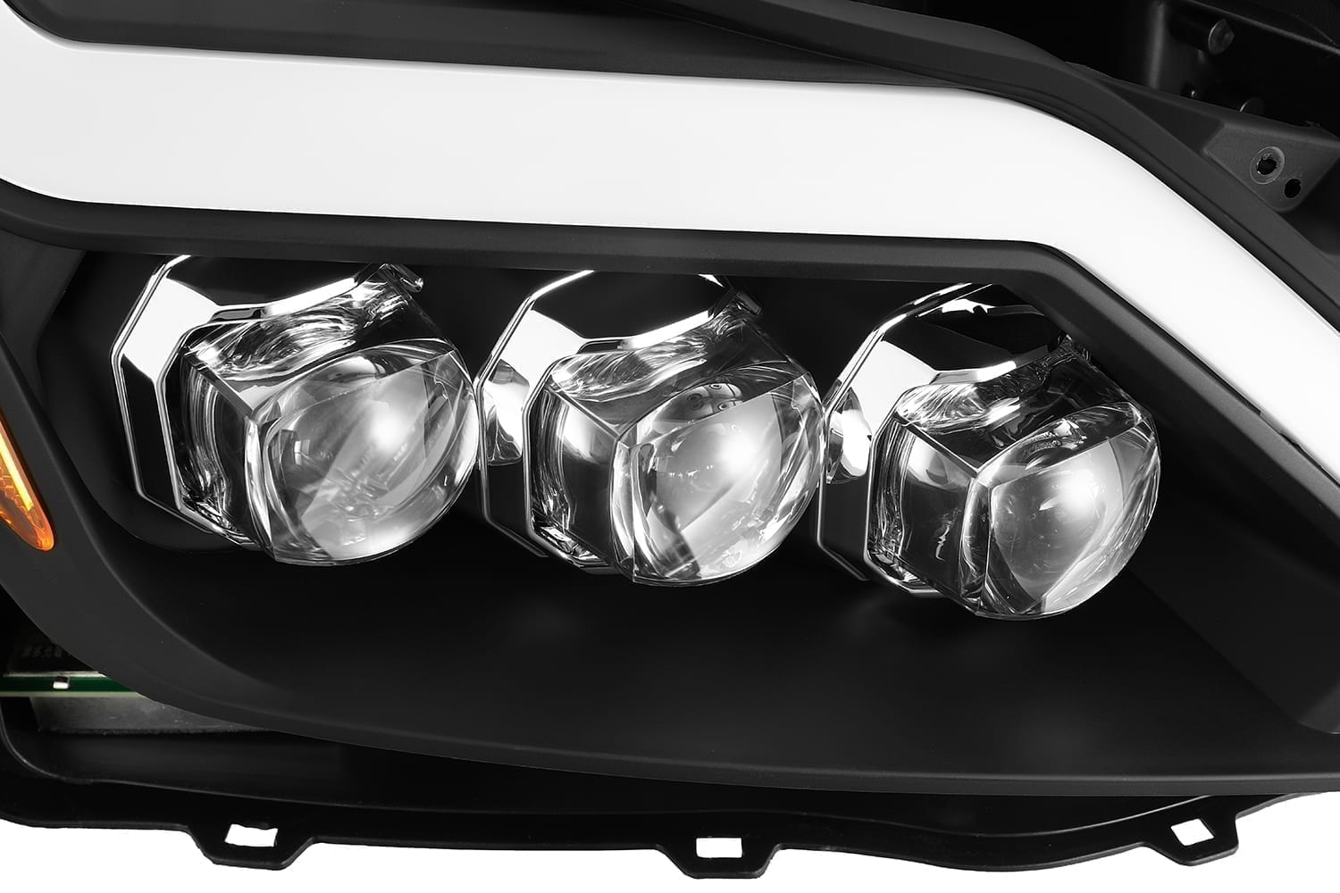 AlphaRex 08-13 Infiniti G37 NOVA LED Projector Headlights Plank Style Design Matte Black - 0