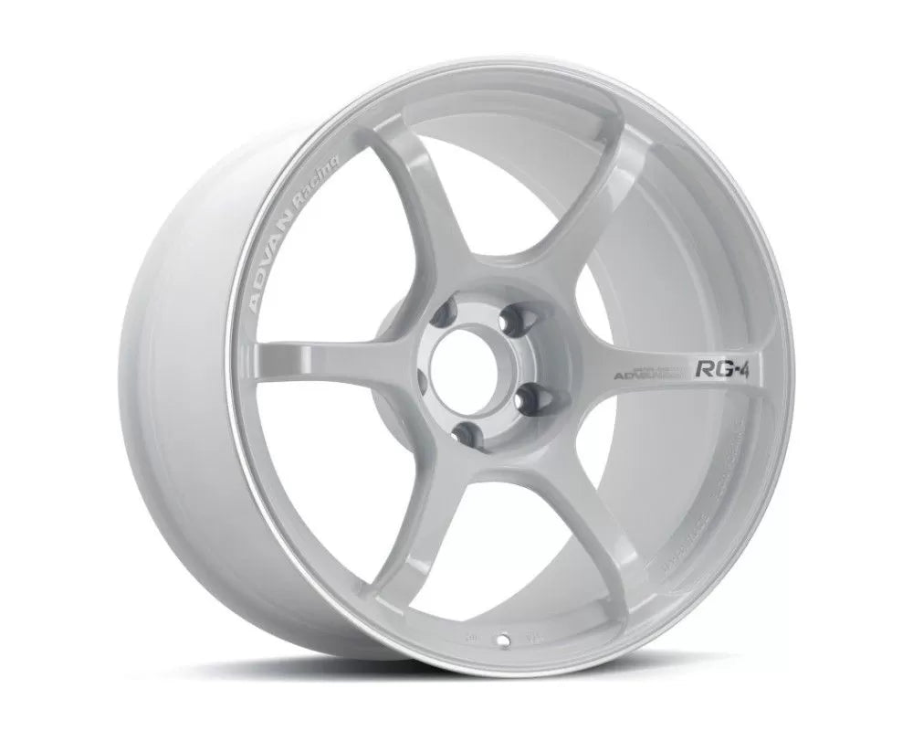 Advan RG-4 18x10 +35 5-114.3 Racing White Metallic & Ring Wheel