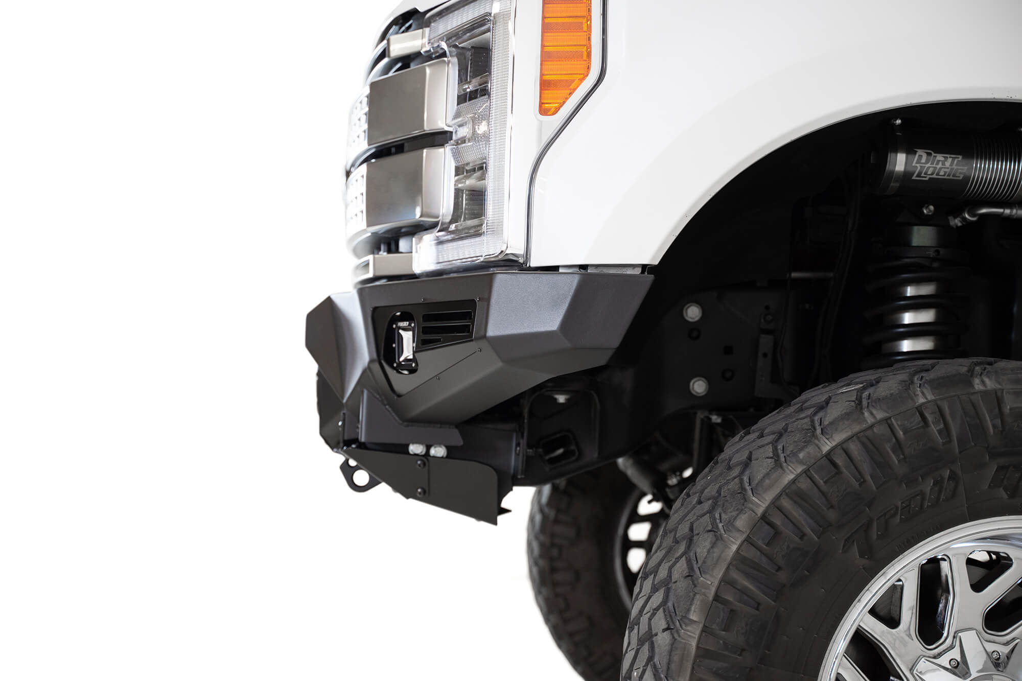 Addictive Desert Designs 17-20 Ford Super Duty Bomber Front Bumper w/ Mounts For 4 Rigid 360 6in