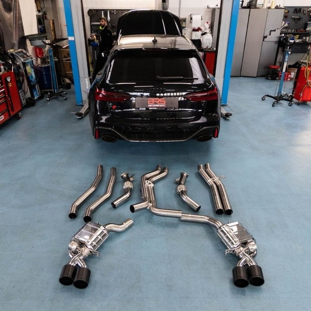 Capristo Valved Exhaust With Carbon Fiber Tips (E2P) | Audi RS6/RS7 C8