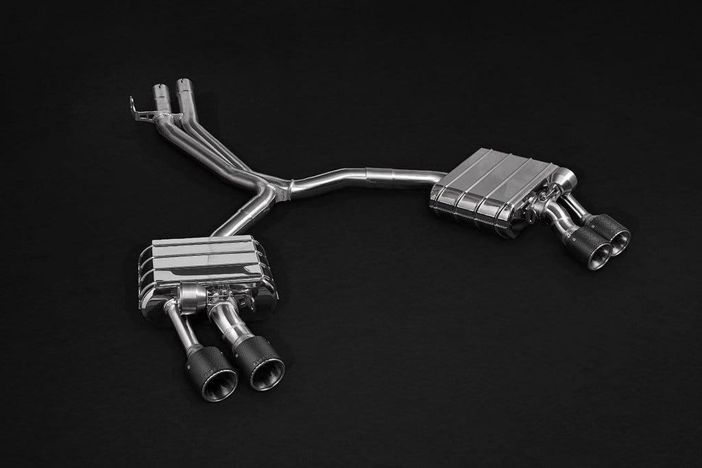 Audi S4/S5 (B9) Valved Exhaust System, Mid-Pipes, Carbon Tips, Incl CES-3