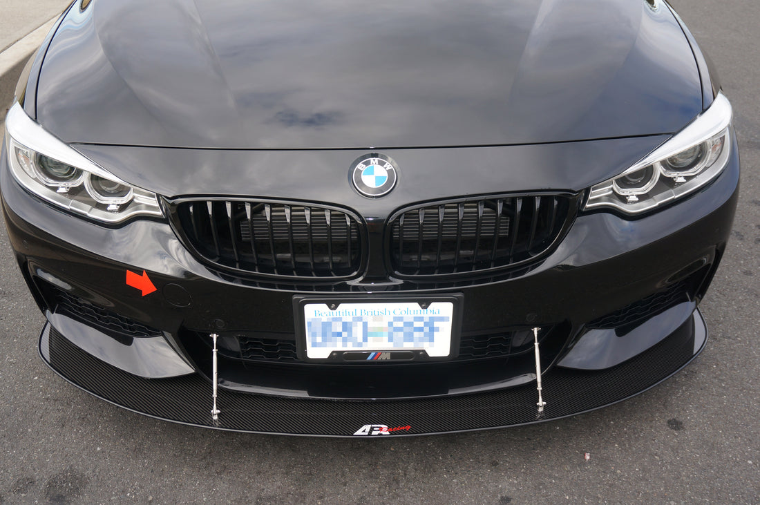 CARBON FIBER Wind Splitter With Rods BMW 435i Factory Bumper 2013-16 - 0