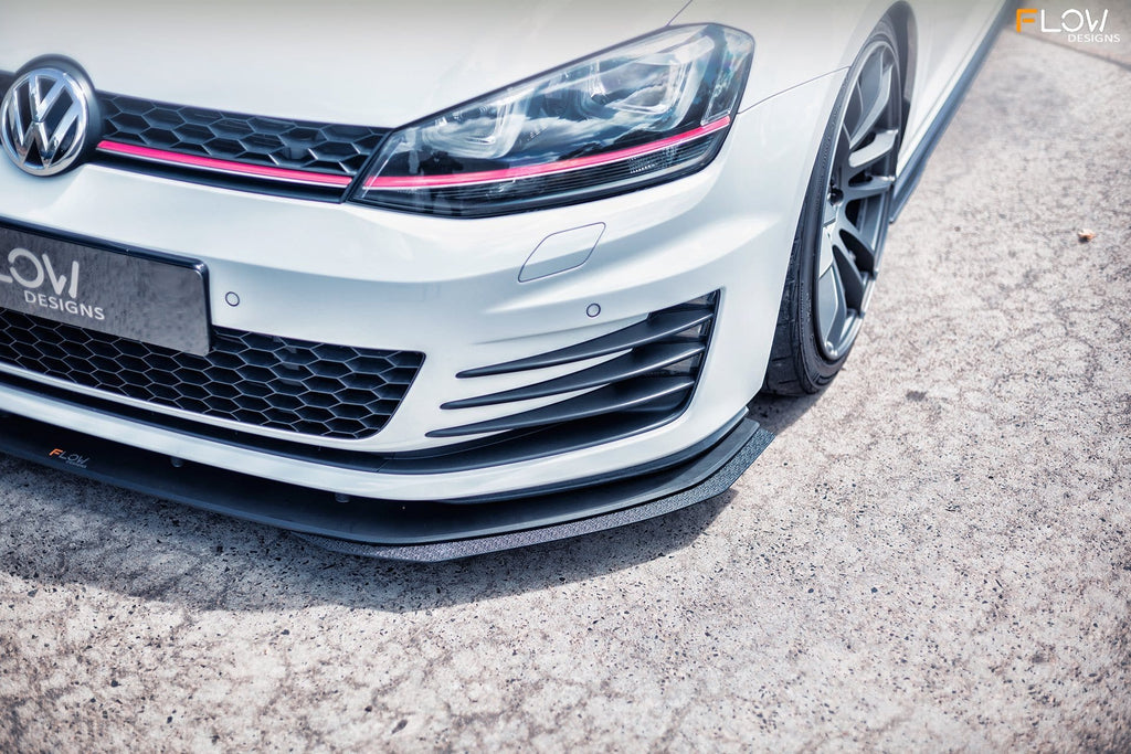 Flow Designs VW MK7 Golf GTI Front Splitter Extensions (Pair) - 0