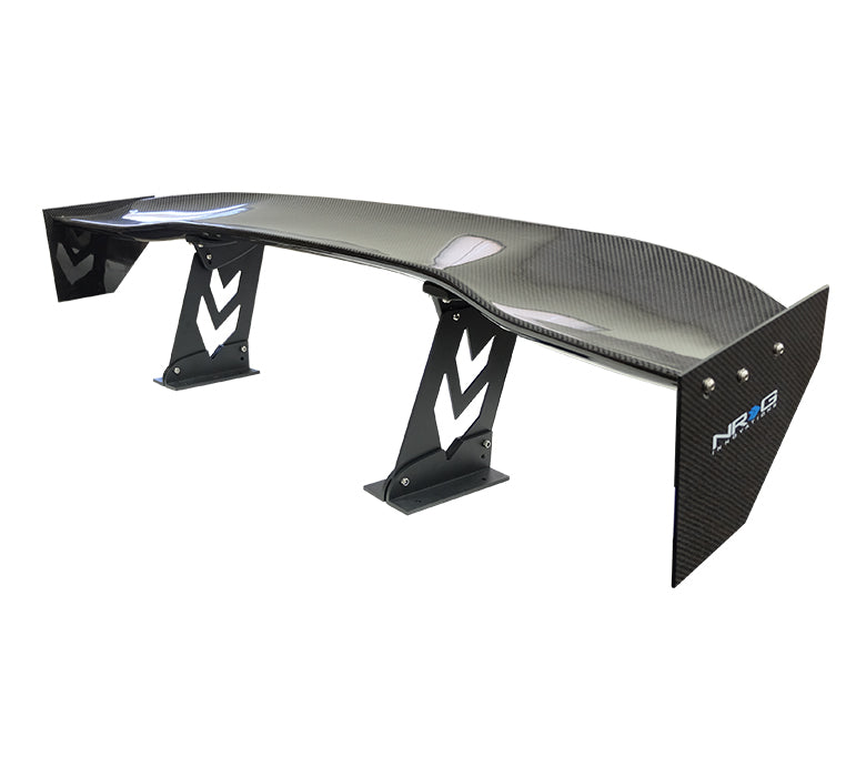 NRG Carbon Fiber Spoiler - Universal (59in.) w/ NRG Arrow Cut Out Stands and Large End Plates