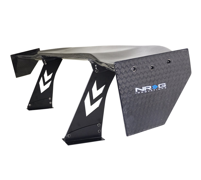 NRG Carbon Fiber Spoiler - Universal (69in.) w/ Diamond Weave/NRG Logo Stand Cut Out/Lrg Side Plate - 0