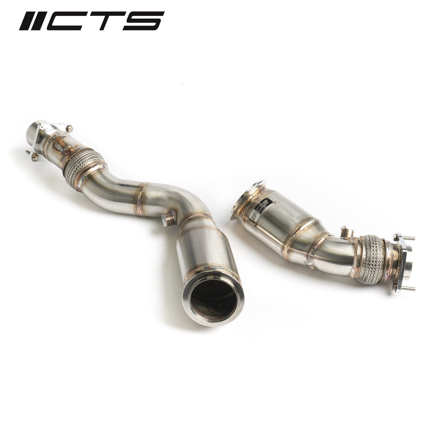 CTS TURBO 3″ STAINLESS STEEL HIGH-FLOW CAT DOWNPIPE BMW S55 F80 F82 F87 M3/M4/M2 COMPETITION