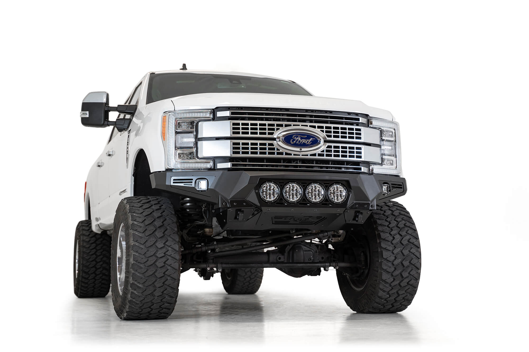 Addictive Desert Designs 17-20 Ford Super Duty Bomber Front Bumper w/ Mounts For 4 Rigid 360 6in