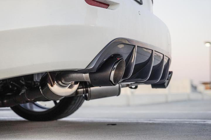 STILLEN SS CAT BACK EXHAUST WITH CARBON FIBER TIPS 2016-17 INFINITI Q50 VR30TT