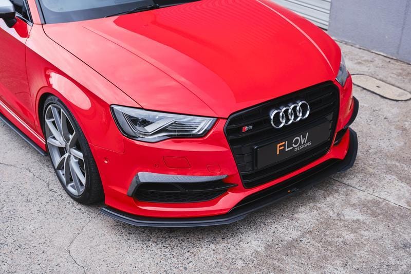 Flow Designs Front Splitter Extensions (Pair) - Audi S3 8V PFL Sedan