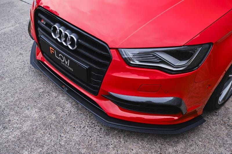 Flow Designs Front Splitter Extensions (Pair) - Audi S3 8V PFL Sedan