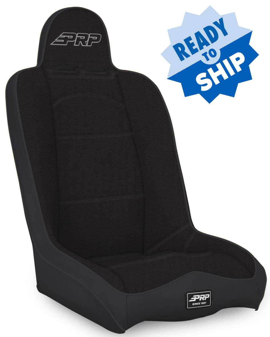 PRP Daily Driver High Back Suspension Seat (Two Neck Slots) - All Black