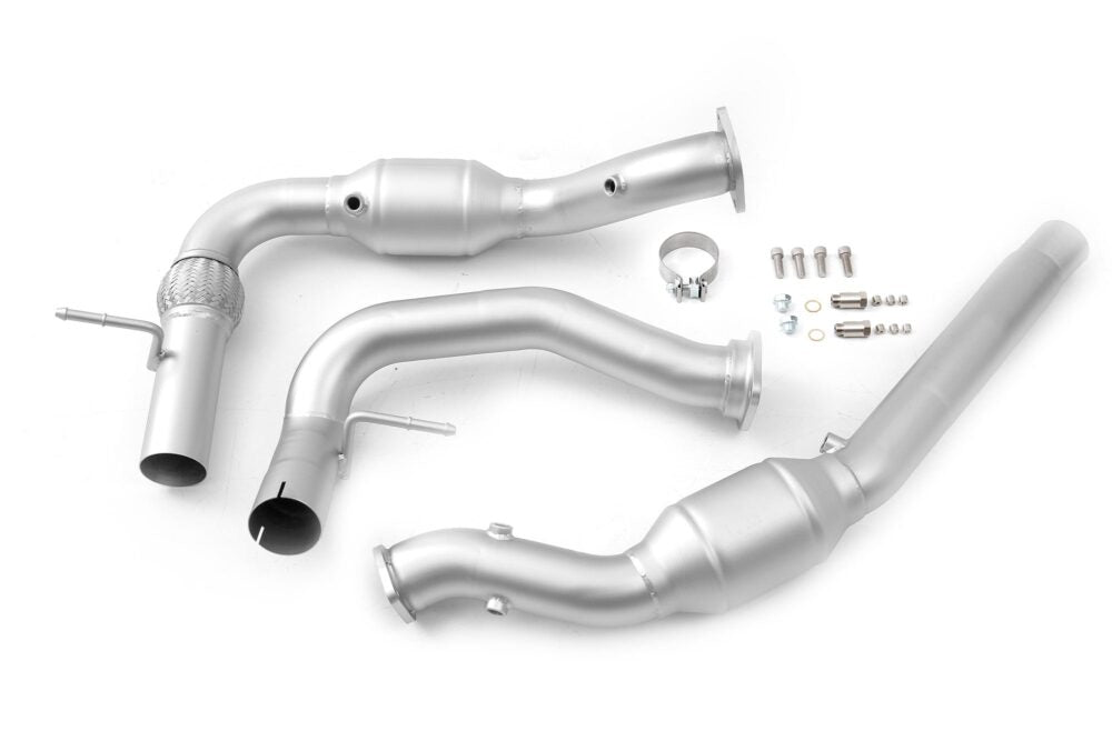 CP-e Ford EcoBoost Raptor '17-. QKspl Downpipe / Stock Flange 3.00 V-Band Back