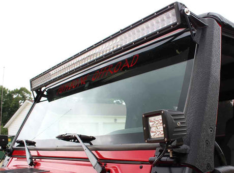 Fishbone Offroad 97-06 Jeep Wrangler TJ 52In Light Bar Bracket - Black Textured Powdercoat - 0