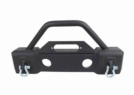 Fishbone Offroad 07-18 Jeep Wrangler JK Stubby Bumper W/Tube Guard - Black Texured Powdercoated