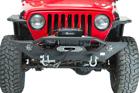 Fishbone Offroad 87-06 Jeep TJ/YJ Wrangler TJ/YJ Steel Front Bumper W/LEDs - Blk Textured Powercoat - 0