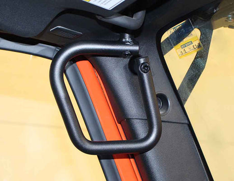 Fishbone Offroad 07-18 Jeep Wrangler JK 2/4 Door Steel Grab Handles Front - Blk Txtrd Powdercoat - 0