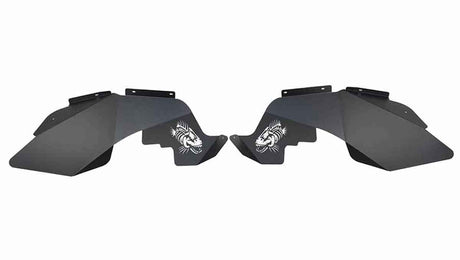 Fishbone Offroad 07-18 Jeep Wrangler JK Logo Aluminum Inner Fenders - Black Powdercoat