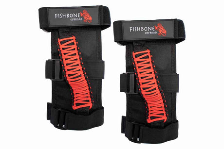 Fishbone Offroad Paracord Grab Handles w/Three Straps Red