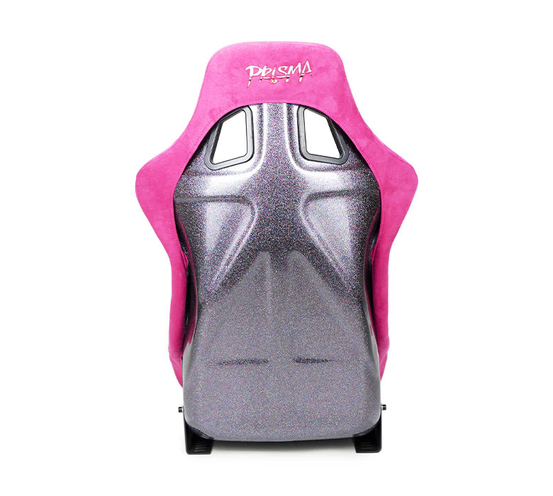 NRG FRP Bucket Seat PRISMA Edition W/ Pearlized Back Fushia Alcantara - Large