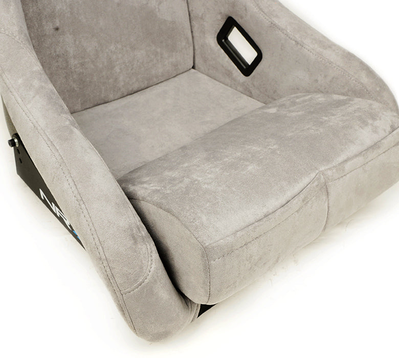 NRG FRP Bucket Seat ULTRA Edition - Large (Grey Alcantara/Pearlized Back)