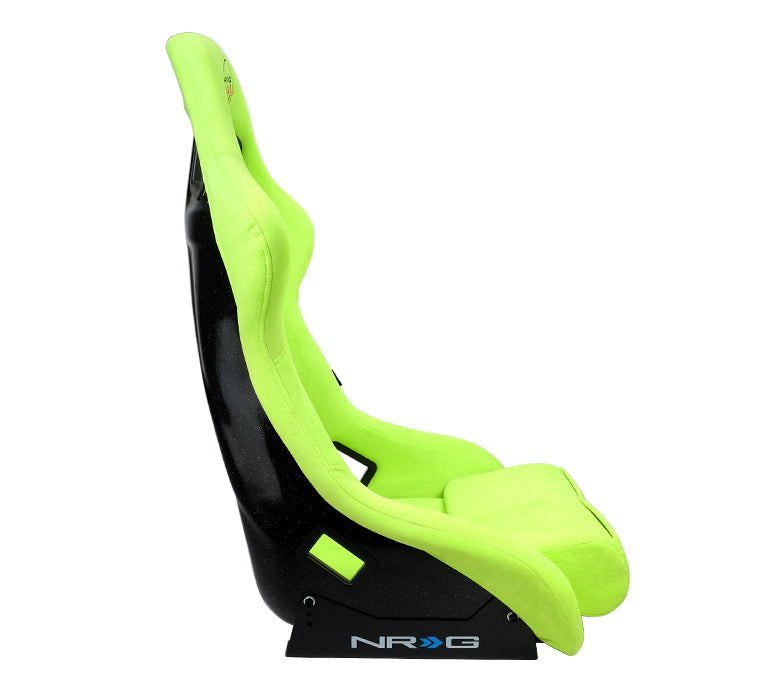 NRG FRP Bucket Seat PRISMA Edition - Large (Neon Green Alcantara/  Pearlized Back) - 0