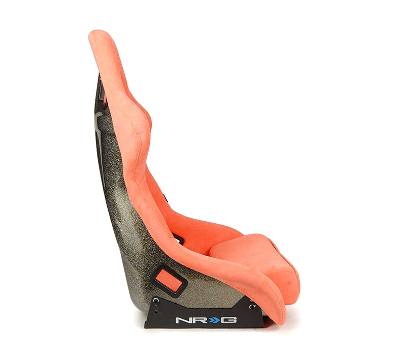 NRG FRP Bucket Seat ULTRA Edition W/ Grey Pearlized Back / Peach Microfiber Material - Large - 0