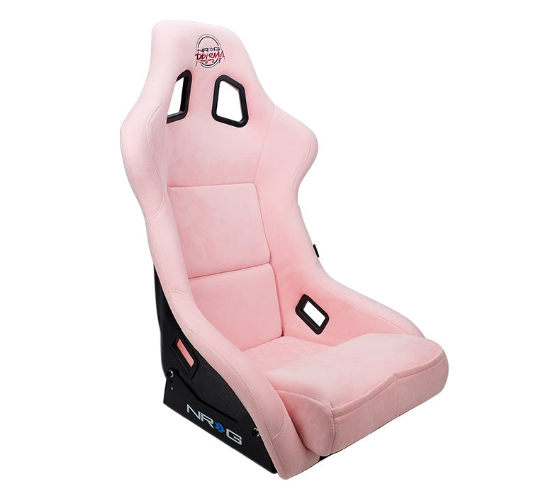 NRG FRP Bucket Seat Prisma Edition w/ Pearlized Back and Pink Alcantara (Medium)