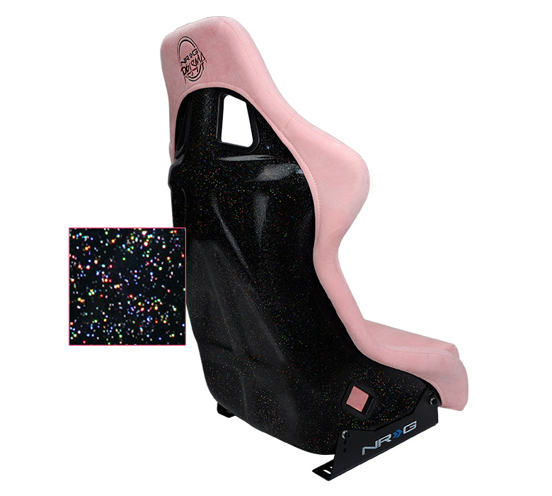 NRG FRP Bucket Seat Prisma Edition w/ Pearlized Back and Pink Alcantara (Medium) - 0