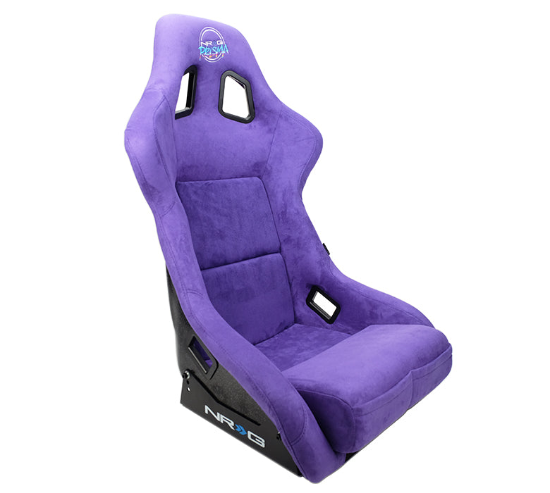 NRG FRP Bucket Seat PRISMA Edition w/ Pearlized Back Purple Alcantara - Medium