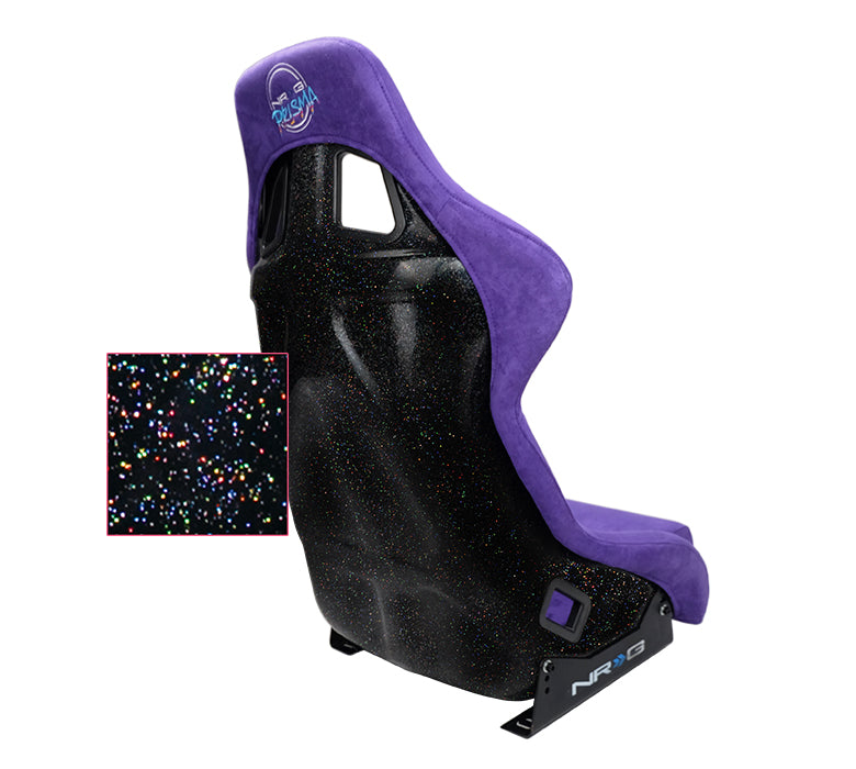 NRG FRP Bucket Seat PRISMA Edition w/ Pearlized Back Purple Alcantara - Medium