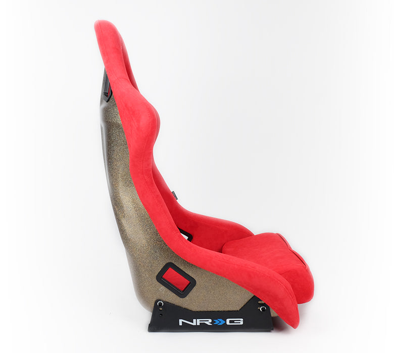 NRG FRP Bucket Seat ULTRA Edition - Large (Red Alcantara/Gold Glitter Back) - 0